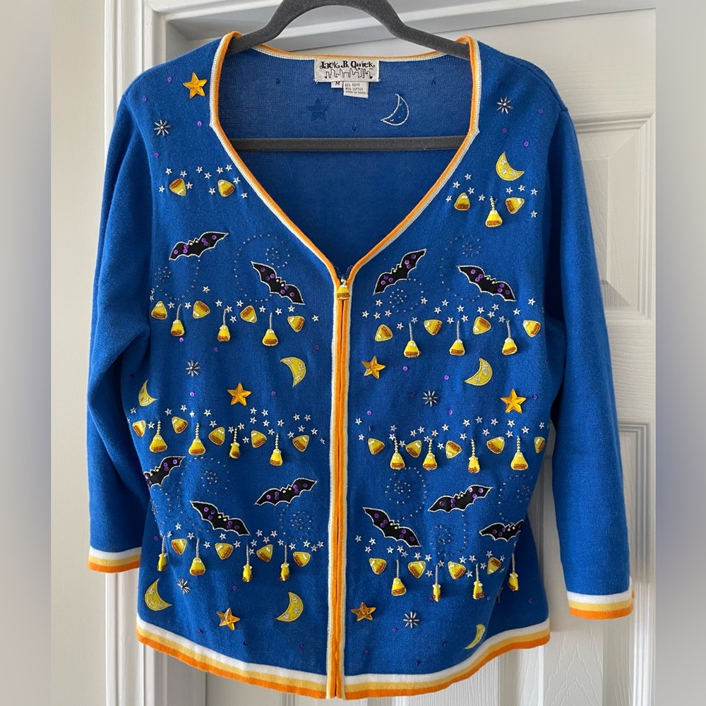 Vintage Jack B Quick Novelty Beaded Halloween Sweater